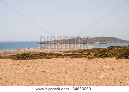 Greece. Rhodes. Prassonisi , The Kiss Of Two Seas. Good Place For Kite Surfing, Windsurfing, Aegean 