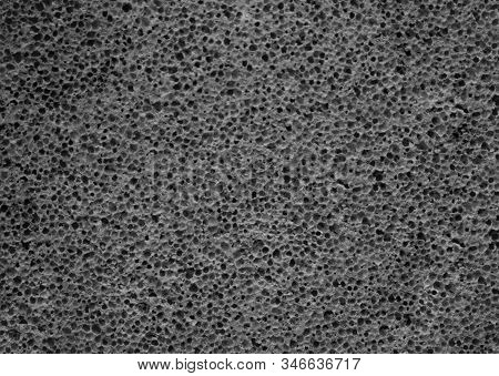 Gray Pumice Stone Texture Close Up. Porous Pumice Background.
