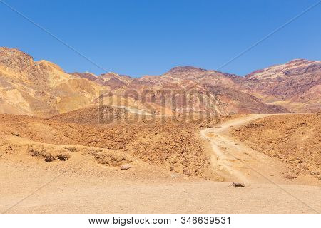 View Of Artist Palette In Death Valley From Artist Drive In California. Usa. The Hottest Places In T