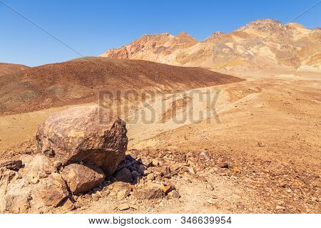 View Of Artist Palette In Death Valley From Artist Drive In California. Usa. The Hottest Places In T