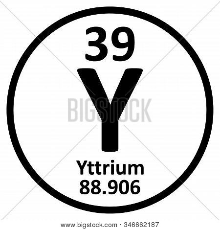 Periodic Table Element Yttrium Icon On White Background. Vector Illustration.