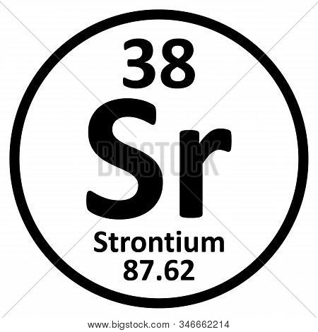 Periodic Table Element Strontium Icon On White Background. Vector Illustration.