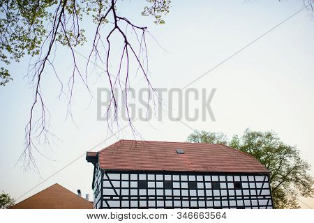 Old Granary In In The City Made Of Timbered