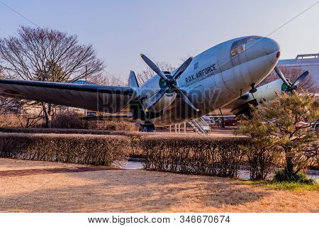 Seoul, South Korea; January 10, 2020: C-46 Commando Transport Aircraft On Static Display At Korean W