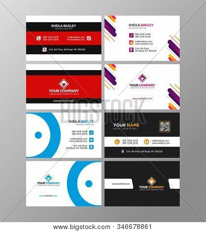 Minimalist Business Card Or Visiting Card Design In Front And Back