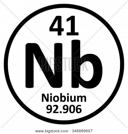 Periodic Table Element Niobium Icon On White Background. Vector Illustration.