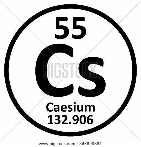 Periodic Table Element Caesium Icon On White Background. Vector Illustration.