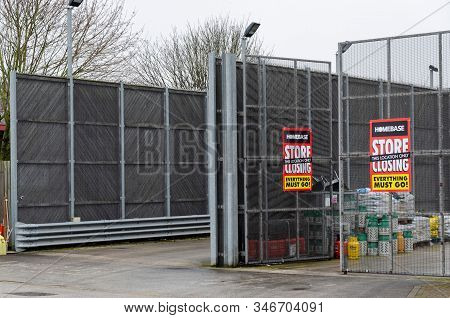 Moldl, Uk: Jan 22, 2020: The Last Homebase Store In North Wales Has Started The Process Of Closing D