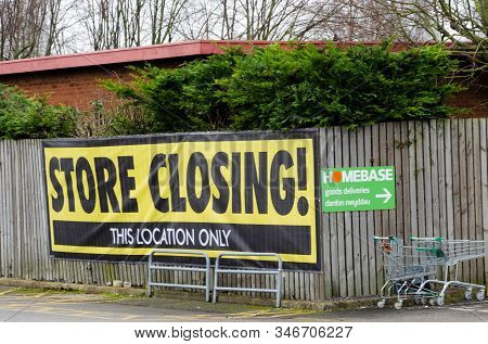 Moldl, Uk: Jan 22, 2020: The Last Homebase Store In North Wales Has Started The Process Of Closing D