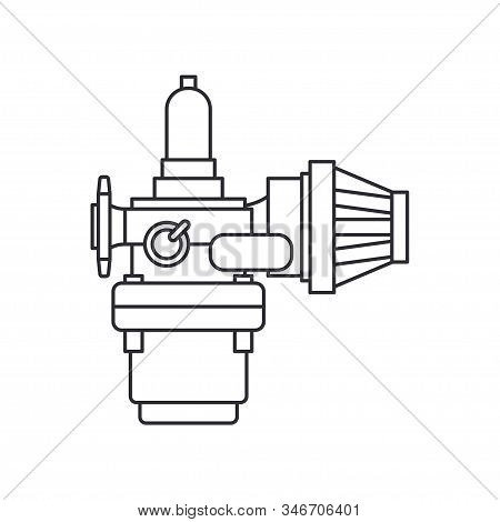 Line Vector Icon Auto Moto Parts Accessories Carburetor. Repair Service Equipment. Engine Elements S