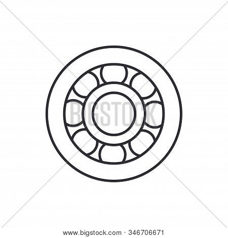 Line Vector Icon Auto Moto Parts Accessories - Bearing. Repair Service Equipment. Engine Elements Sh