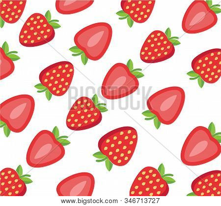 Strawberry Seamless Pattern Design Vector Vector Stock
