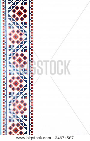 Ukrainian ornament on white background vertical