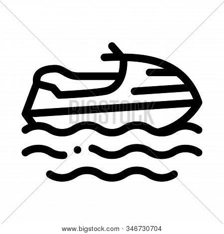 Powerboat Icon Vector. Outline Powerboat Sign. Isolated Contour Symbol Illustration