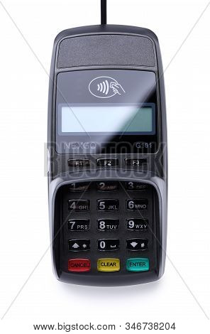 Barcelona, Spain, - January 17, 2020: Nexgo G101 Pos Terminal Remote Pinpad Isolated Over White Back