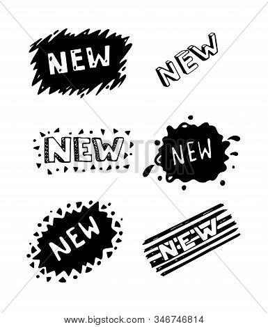 Graphic Hand Drawn Stickers With Inscription - New. Great Element For Your Design.