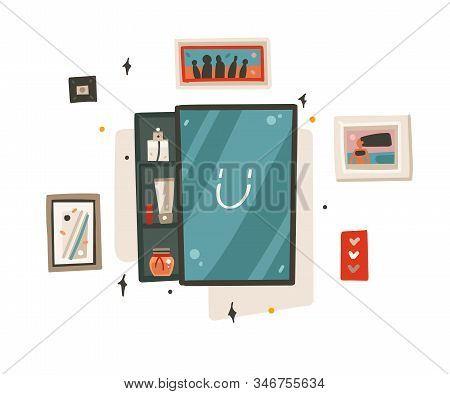 Hand Drawn Vector Abstract Stock Cartoon Modern Flat Graphic Pictures Collection Set Illustrations A