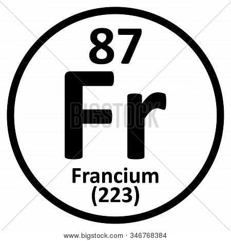 Periodic Table Element Francium Icon On White Background. Vector Illustration.