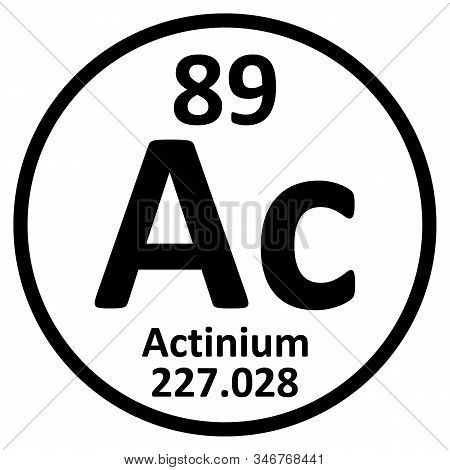 Periodic Table Element Actinium Icon On White Background. Vector Illustration.