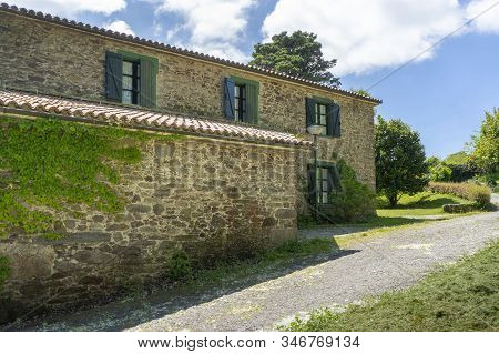 Large Stone House On Farm On The Mountain
