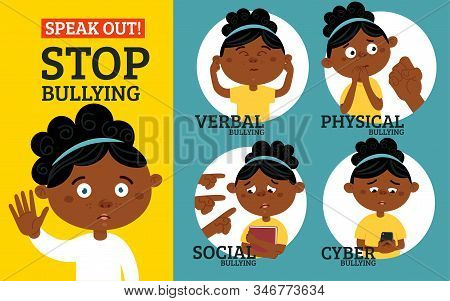 Social And Cyber Bullying In School Concept.