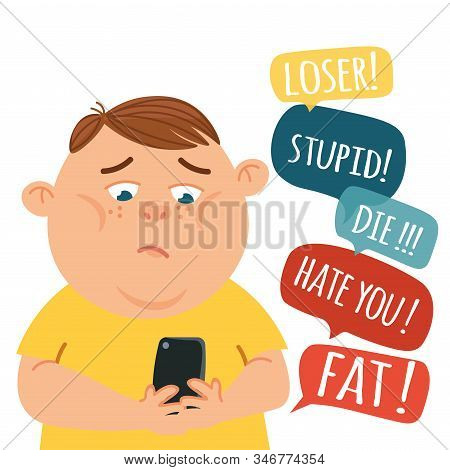 Social And Cyber Bullying In School Concept.