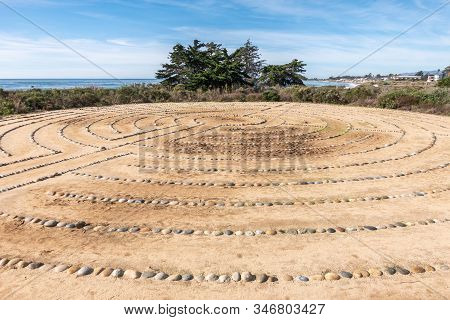 Goleta, Ca, Usa - January 2, 2020: Ucsb, University California Santa Barbara. Brown Dirt Lagoon Isla