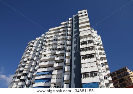 Malaga, Spain - October 11, 2010: Generic Apartment Building In Malaga, Spain. Malaga Is The 6th Lar