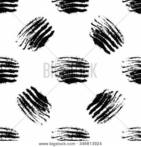 Ink Abstract Seamless Pattern. Background With Artistic Strips
