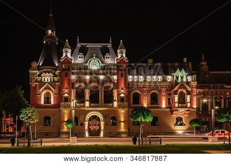 Greek Catholic Palace In The Center Of Oradea At Night