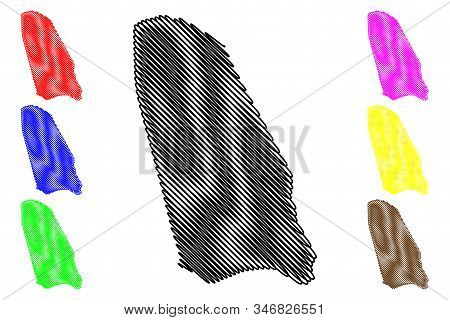 Manchester Parish (parishes Of Jamaica, Middlesex County) Map Vector Illustration, Scribble Sketch M