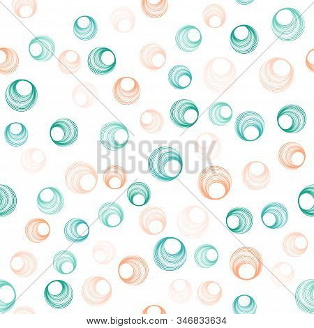 Modern Circle Rings Textile Print. Round Shape Geometric Elements Vector Seamless Pattern. Circle Ri