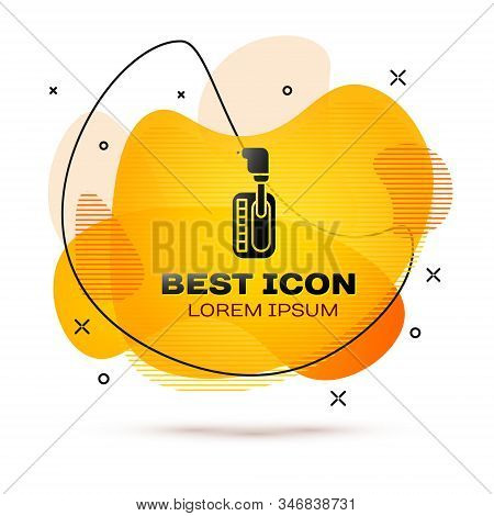 Black Gear Shifter Icon Isolated On White Background. Transmission Icon. Abstract Banner With Liquid