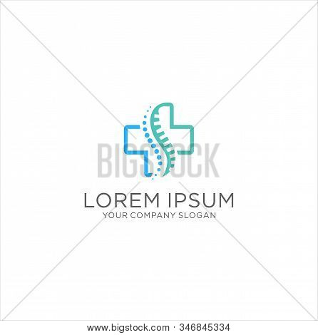 Spine Logo Clinic Medicine Backbone Health Illustration , Chiropractic Center Logo Icon Vector Stock