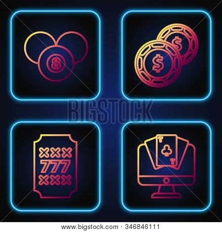 Set Line Online Poker Table Game, Slot Machine With Lucky Sevens Jackpot, Billiard Pool Snooker 8 Ba