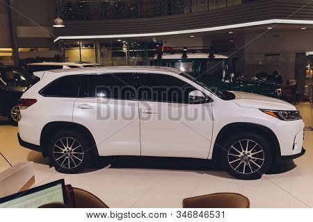 Ufa, Russia, 15 January, 2020: A 2020 Toyota Highlander Suv.