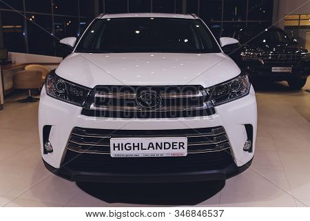 Ufa, Russia, 15 January, 2020: A 2020 Toyota Highlander Suv.