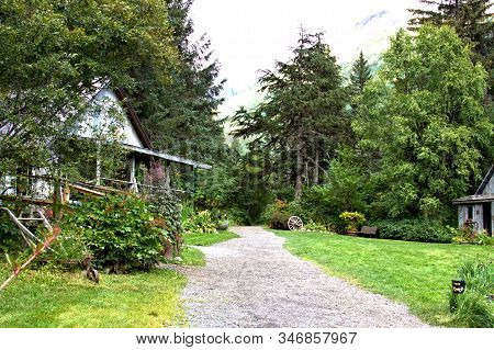 Buildings Standing At The Crow Creek Gold Mine Near Girdwood, Alaska