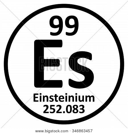 Periodic Table Element Einsteinium Icon On White Background. Vector Illustration.