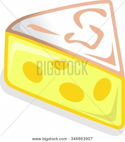 Cheese Icon, Dairy Product. Concept Icon And Label. Natural And Healthy Food Symbol, Icon And Badge.