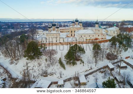 Holy Trinity Makaryevo-unzhensky Monastery On A January Day (shooting From A Quadrocopter). Makaryev