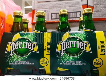Premium French Brand Of Mineral Water Perrier Is Sold In The Metro Ag Hypermarket On January 20, 202