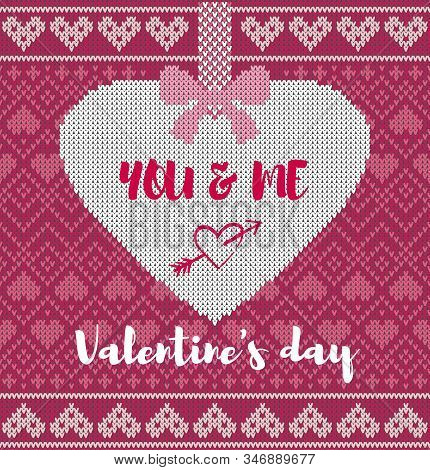 Seamless Pattern On The Theme Of Holiday Valentines Day With An Image Of The Norwegian And Fairisle 