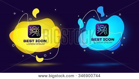 Black Gear Shifter Icon Isolated On Blue Background. Transmission Icon. Set Abstract Banner With Liq