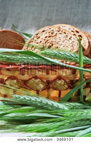 Spicas uit rogge en sneetjes brood