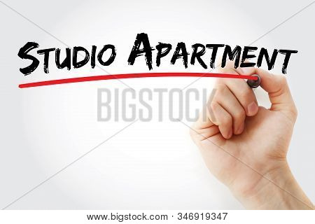 Studio Apartment Text With Marker, Concept Background