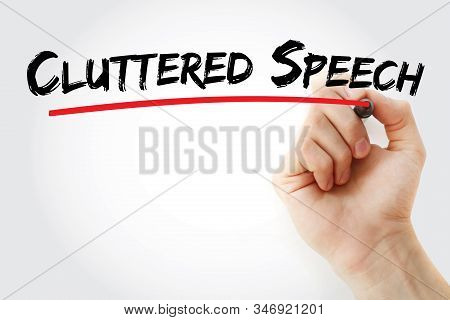 Cluttered Speech Text With Marker, Concept Background