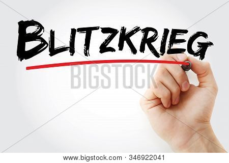 Blitzkrieg - Text With Marker, Concept Background