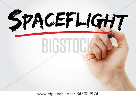 Spaceflight - Text With Marker, Concept Background