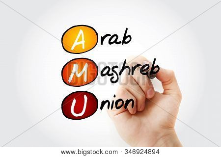 Amu - Arab Maghreb Union Acronym, Business Concept Background